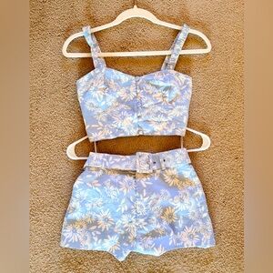 Zara Blue and White Floral Set — XS